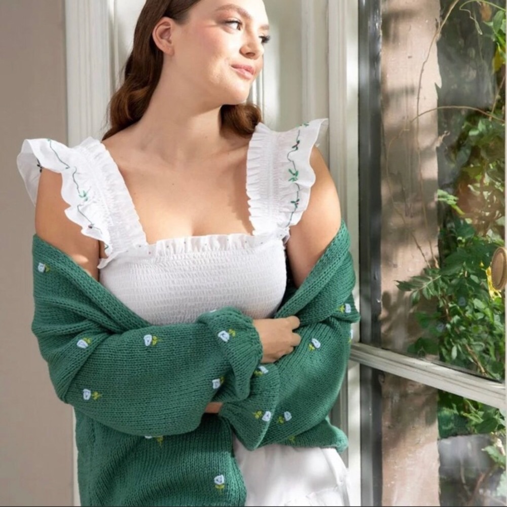 Hill House Ellie Nap Dress White Embroidered XS